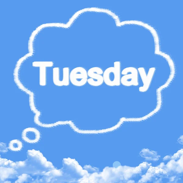 Tuesday Nube Forma Idea — Foto de Stock