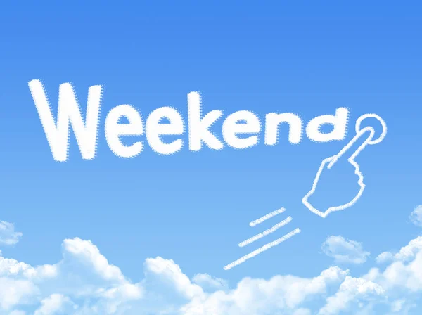 Cloud Shaped Weekend Message — Stock Photo, Image