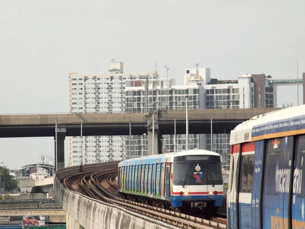 Bangkok Thaiföld 2016 Bts Skytrain Állomáson Város Központjában Vasúti Hálózat — Stock Fotó