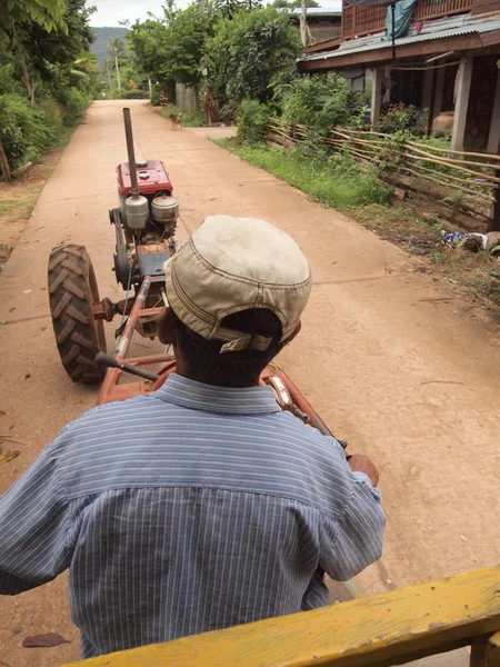 Man Drives Tractor — Stock Photo, Image