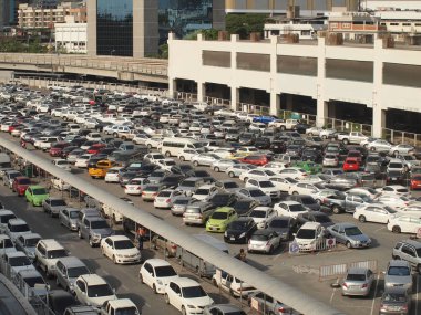 Bangkok, Tayland - 29 Mayıs 2016: Park ve manzarası Chatuchak pazarı yanında