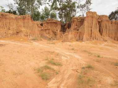 Lalu Park Sakaeo ili, Tayland, Thailand, toprak erozyonu nedeniyle stranges şekiller üretti