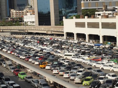 Bangkok, Tayland - 29 Mayıs 2016: Park ve manzarası Chatuchak pazarı yanında