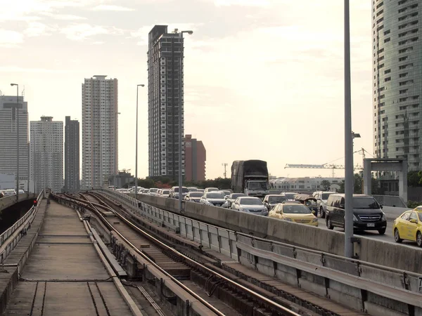 Bangkok Tayland 2016 Olabilir Bts Skytrain Stasyonu Demiryolu Ağı Olarak — Stok fotoğraf