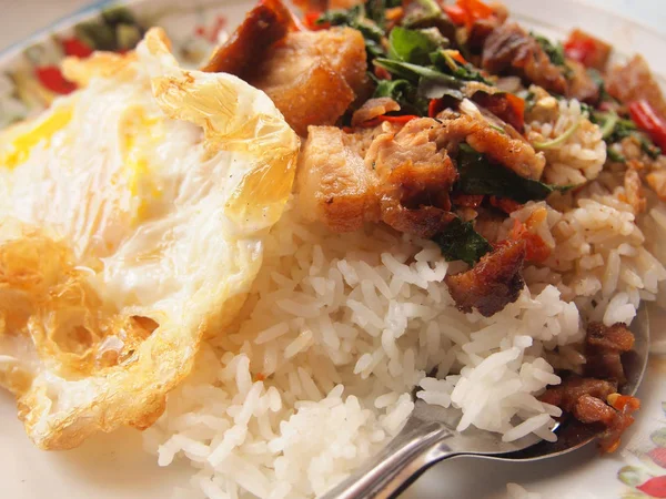 Thai Spicy Food Fried Pork — Stock Photo, Image