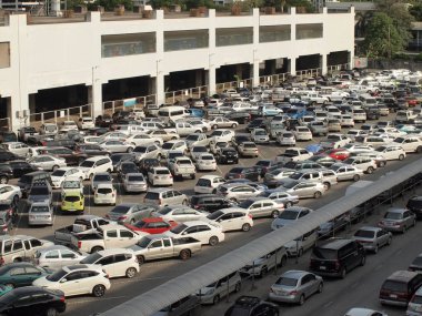 Bangkok, Tayland - 29 Mayıs 2016: Park ve manzarası Chatuchak pazarı yanında