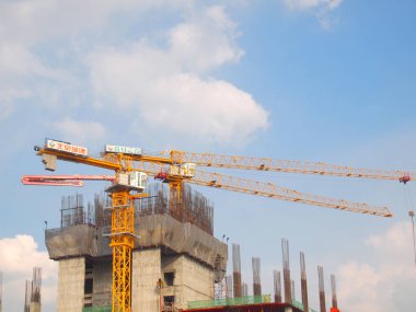 Bangkok, Tayland - 28 Ağustos 2016: Bangkok, Tayland yeni binaların inşası