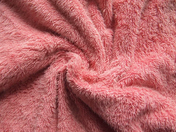 Soft Pink Texture Bath Towel — Stock Photo, Image