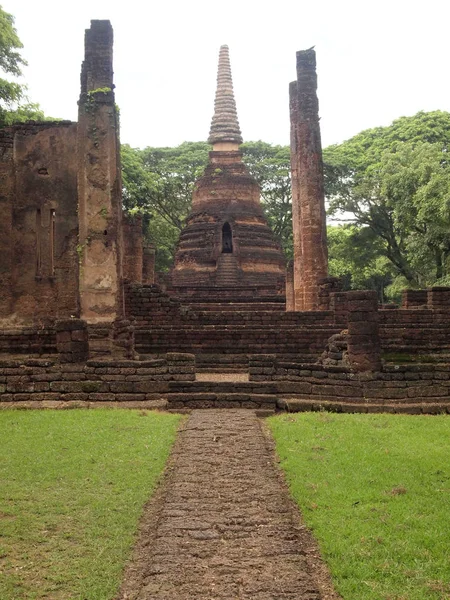 Sukhothai Historical Park Tayland Thailand Antik Tapınak Kalıntıları — Stok fotoğraf