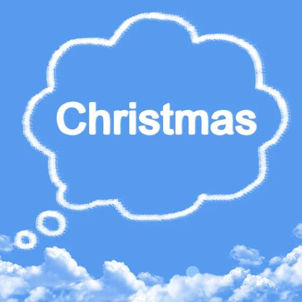 Merry Christmas Meddelande Moln Form — Stockfoto