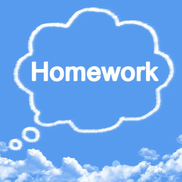 Homework Forma Nuvem Céu Azul — Fotografia de Stock