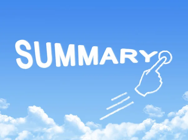 Summary Cloud Shape Blue Background — Stock Photo, Image