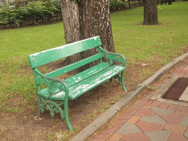 Old Wooden Bench Garden — Stock Photo, Image