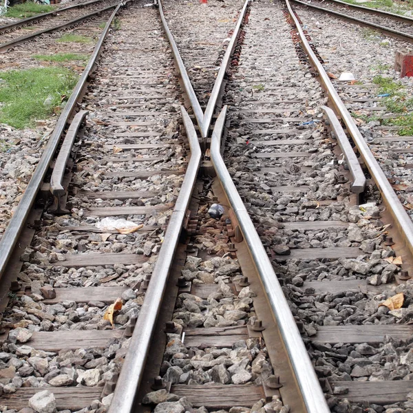 Ferrovia Sulla Stazione Vicino — Foto Stock