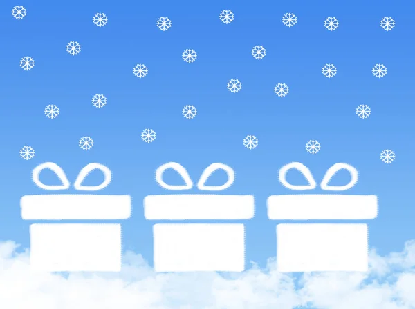 Gift Snow Cloud Christmas Concept — Stock Photo, Image