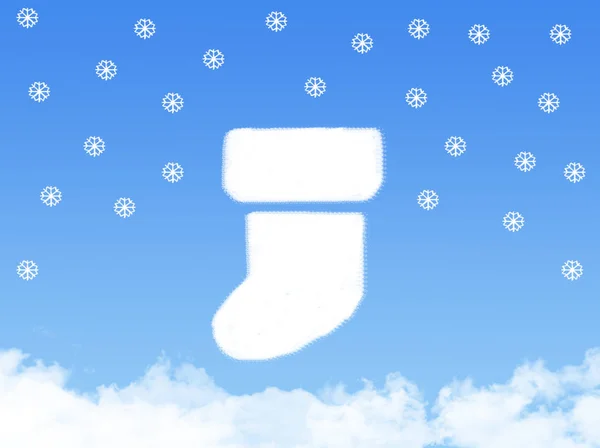 Sock Snow Cloud Christmas Concept — Stock Photo, Image