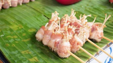 geleneksel Tay tarzı ızgara domuz eti