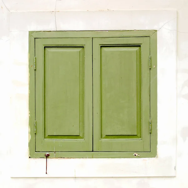 Fenster Einer Wand Mit Holz — Stockfoto
