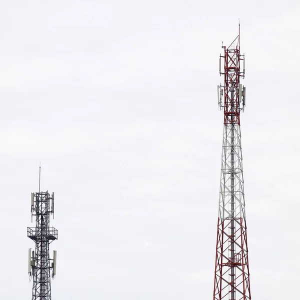 Telecommunications Towers Close — Stock Photo, Image
