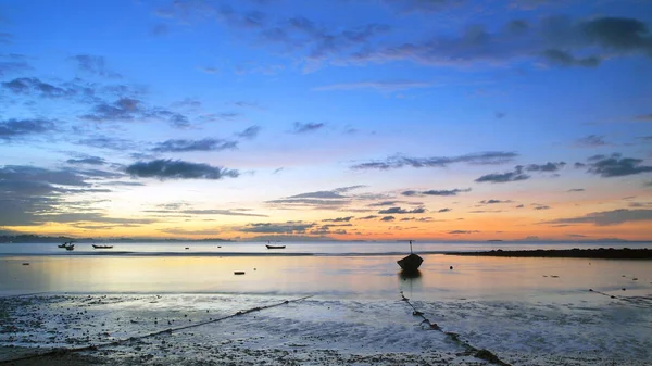 Fishing Boat Sea Sunrise — Stock Photo, Image