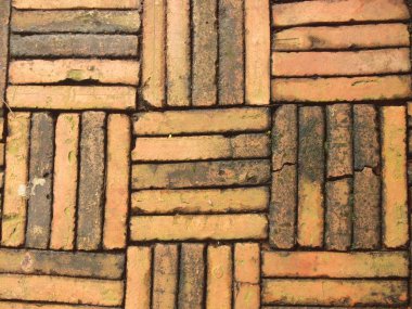 Eski kırmızı tuğla duvar dokusu arkaplanı kapat