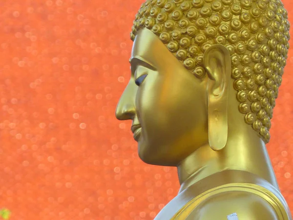 Faccia Buddha Oro Primo Piano — Foto Stock