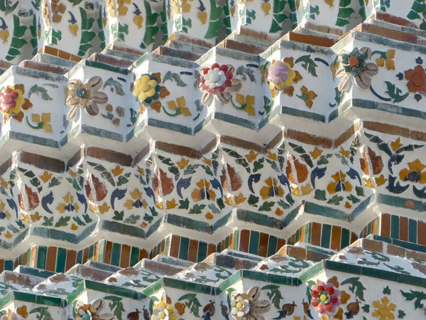 タイの寺院の装飾的なヴィンテージの壁背景 — ストック写真