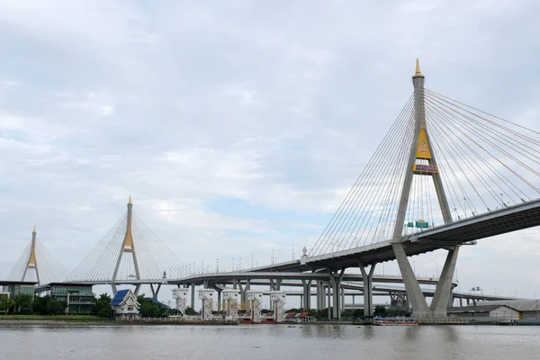 Utsikt Över Bhumibol Bridge Thailand — Stockfoto