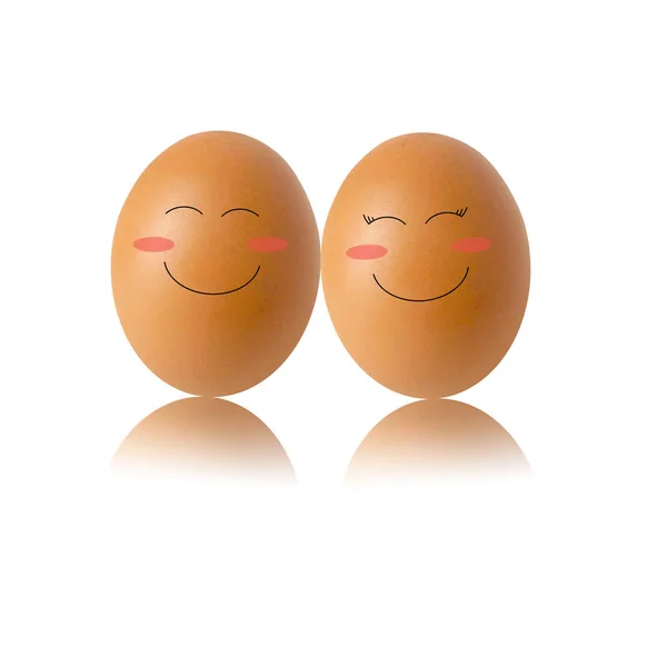 Concept Egg Face White Background Love — Stock Photo, Image