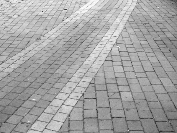 Black White Brick Walk Path Public Park — Stock Photo, Image