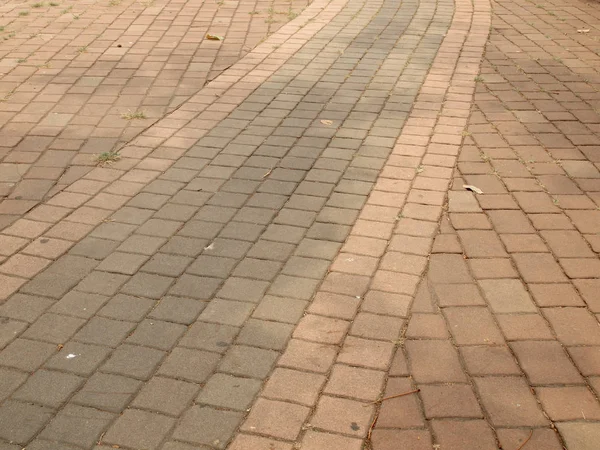 Sentier Promenade Brique Dans Parc Public — Photo