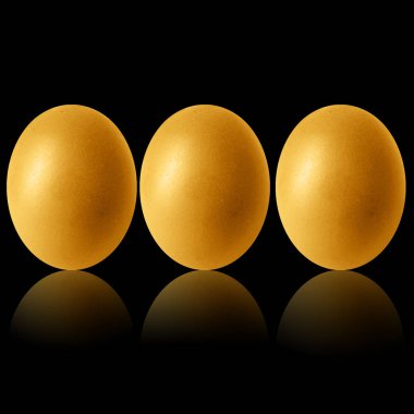 Siyah zemin üzerine altın yumurta