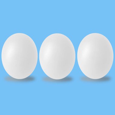 Mavi zemin üzerine beyaz yumurta