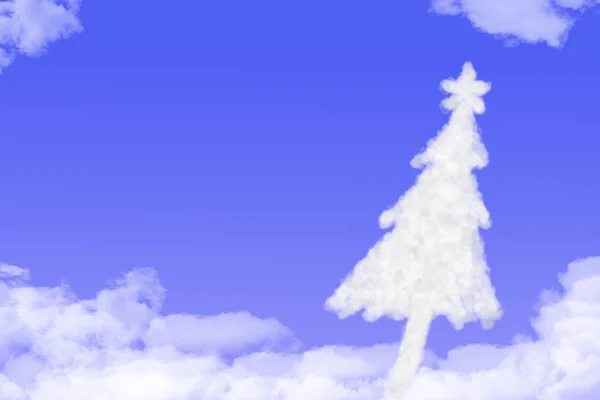 Clouds shaped tree on blue sky