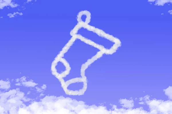 Σύννεφα Σχήμα Κάλτσα Στο Γαλάζιο Του Ουρανού — Φωτογραφία Αρχείου