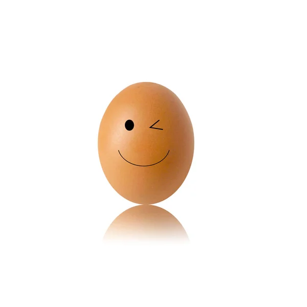 Concept Egg Face White Background Cheeky Illustration — Stock Photo, Image