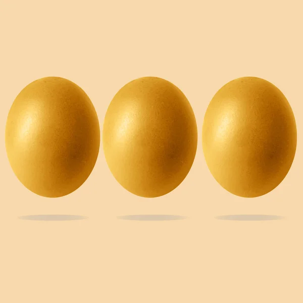 Złote Jaja Brązowym Tle — Zdjęcie stockowe