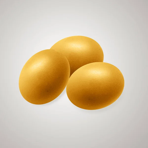 Golden eggs on brown background
