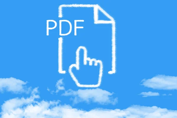 Pdf Dosyası Üzerinde Mavi Gökyüzü Bulutlar Şeklinde — Stok fotoğraf