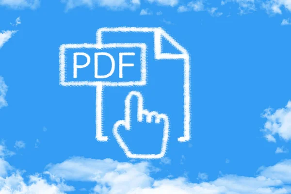 File Pdf Forma Nuvola Cielo Blu — Foto Stock