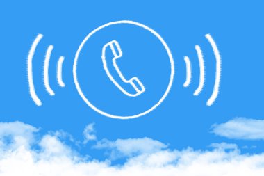 signal phone cloud shape on blue sky