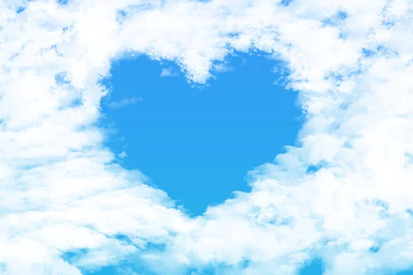 Corazones Forman Nubes Concepto Amor Cielo Azul — Foto de Stock