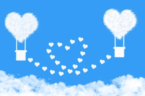 Globo Corazón Forma Nubes Amor Concepto Cielo Azul — Foto de Stock