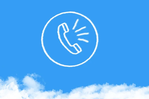 Hlasový Telefon Cloud Tvar Modré Obloze — Stock fotografie