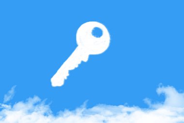 key cloud shaped on blue sky