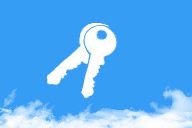 key cloud shaped on blue sky