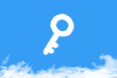 key cloud shaped on blue sky