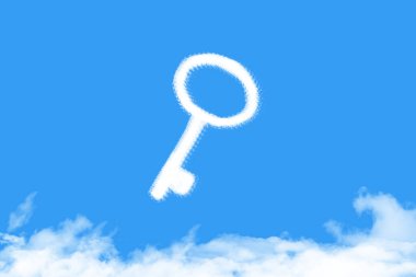 key cloud shaped on blue sky