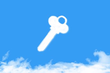 key cloud shaped on blue sky