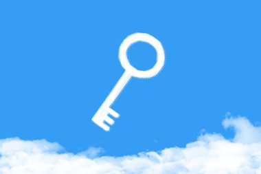 key cloud shaped on blue sky